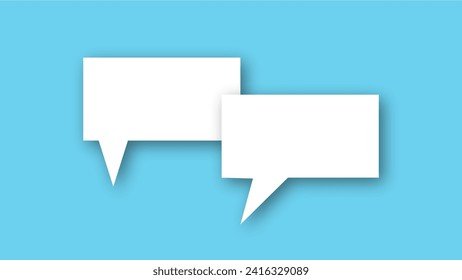 white speech bubble shape with light blue pastel background. space for text. abstract blank area for rill text of font.