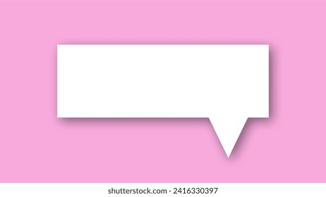 white speech bubble shape with purple pink pastel background. space for text. abstract blank area for rill text of font.