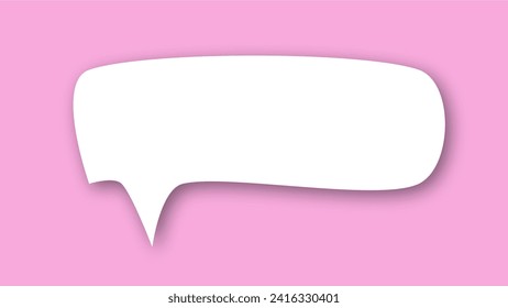 white speech bubble shape with purple pink pastel background. space for text. abstract blank area for rill text of font.