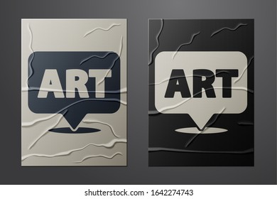 White Speech bubble with text art icon isolated on crumpled paper background. Message icon. Communication or comment chat symbol. Paper art style. Vector Illustration