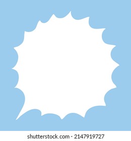 White speech bubble. Thinking balloon talks bubbling chat comment cloud comic retro shouting voice shapes isolated on blue background