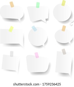White Speech Bubbles White Background With Gradient Mesh, Vector Illustration