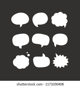 white speech bubbles design