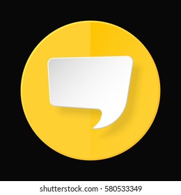 White speech bubbles with the effect of paper and shadow on bright circle