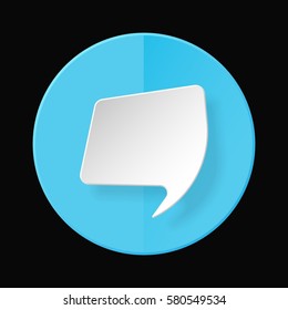 White speech bubbles with the effect of paper and shadow on bright circle