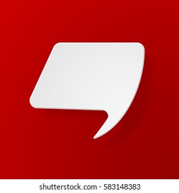 White speech bubbles with the effect of paper and shadow