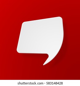 White speech bubbles with the effect of paper and shadow