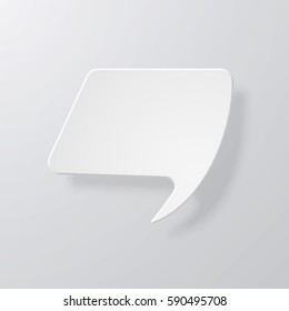 White speech bubbles with the effect of paper and shadow