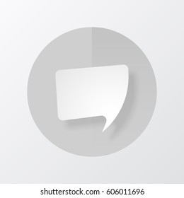 White speech bubbles with the effect of paper and shadow on bright circle