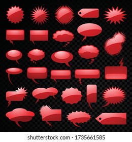White speech bubbles isolated on black background