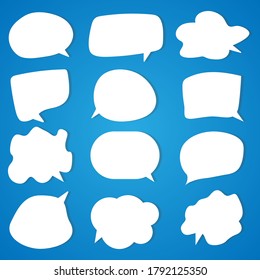 White Speech Bubbles On Blue Background Stock Vector (Royalty Free ...