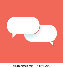 burbujas de habla blanca en un fondo rojo. Diseño plano. ilustración vectorial