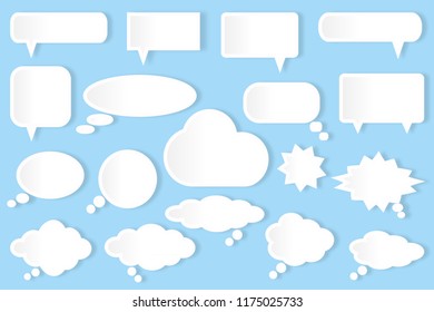 white speech bubbles set