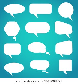 White speech bubbles set. Vector design elements