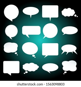 White speech bubbles set. Vector design elements