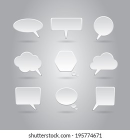 White Speech Bubbles Set. Vector background eps10