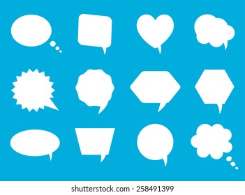 White speech bubbles set.Abstract vector illustration.