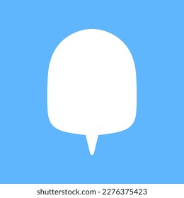 White speech bubbles vector element on blue background, Text balloon, Vector icon.