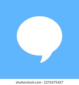 White speech bubbles vector element on blue background, Text balloon, Vector icon.