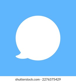 White speech bubbles vector element on blue background, Text balloon, Vector icon.