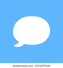White speech bubbles vector element on blue background, Text balloon, Vector icon.