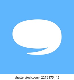 White speech bubbles vector element on blue background, Text balloon, Vector icon.