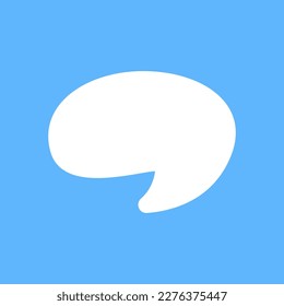 White speech bubbles vector element on blue background, Text balloon, Vector icon.