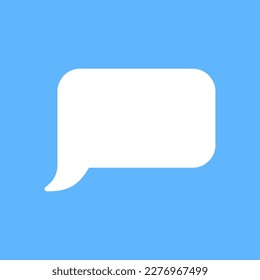 White speech bubbles vector element on blue background, Text balloon, Vector icon.