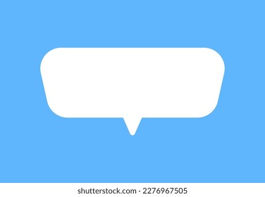 White speech bubbles vector element on blue background, Text balloon, Vector icon.