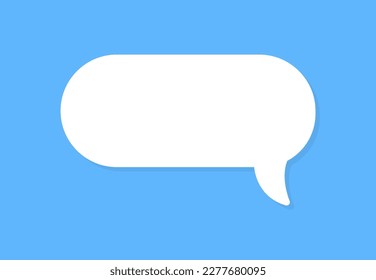 White speech bubbles vector element on blue background, Text balloon, Vector icon.