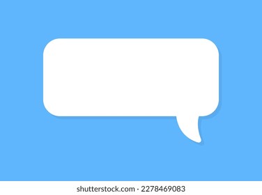 White speech bubbles vector element on blue background, Text balloon, Vector icon.