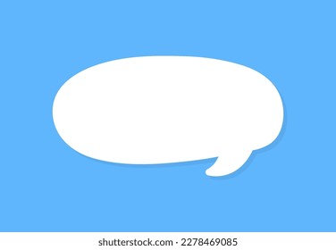 White speech bubbles vector element on blue background, Text balloon, Vector icon.