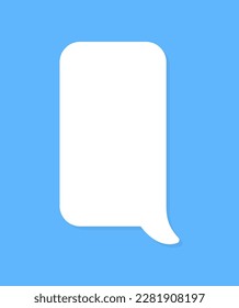 White speech bubbles vector element on blue background, Text balloon, Vector icon.