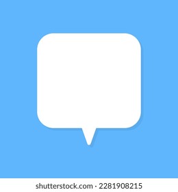 White speech bubbles vector element on blue background, Text balloon, Vector icon.