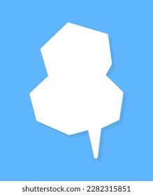 White speech bubbles vector element on blue background, Text balloon, Vector icon.