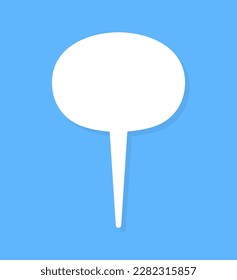 White speech bubbles vector element on blue background, Text balloon, Vector icon.