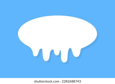 White speech bubbles vector element on blue background, Text balloon, Vector icon.