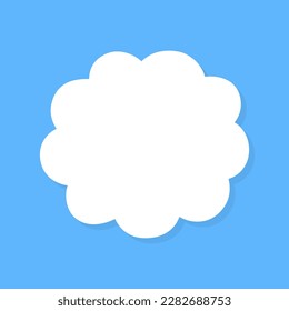 White speech bubbles vector element on blue background, Text balloon, Vector icon.