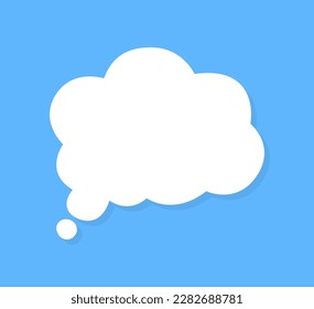 White speech bubbles vector element on blue background, Text balloon, Vector icon.