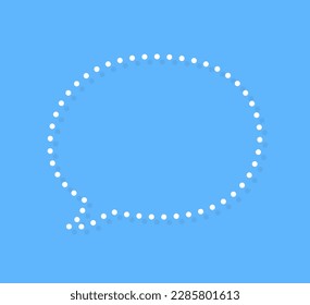 White speech bubbles vector element on blue background, Text balloon, Vector icon.