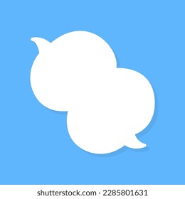 White speech bubbles vector element on blue background, Text balloon, Vector icon.