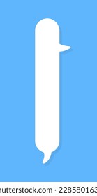 White speech bubbles vector element on blue background, Text balloon, Vector icon.