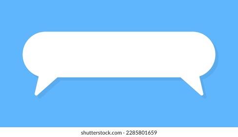 White speech bubbles vector element on blue background, Text balloon, Vector icon.