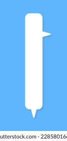 White speech bubbles vector element on blue background, Text balloon, Vector icon.