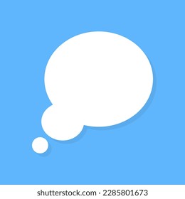 White speech bubbles vector element on blue background, Text balloon, Vector icon.