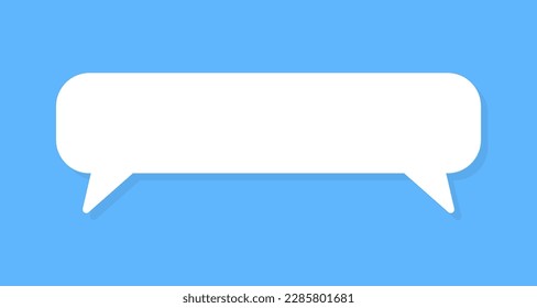 White speech bubbles vector element on blue background, Text balloon, Vector icon.