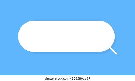 White speech bubbles vector element on blue background, Text balloon, Vector icon.