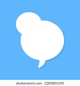 White speech bubbles vector element on blue background, Text balloon, Vector icon.