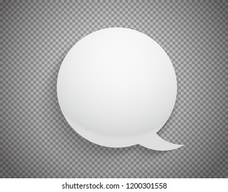 White speech cloud on transparent background vector illustration