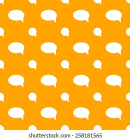 white speech icon pattern on yellow background